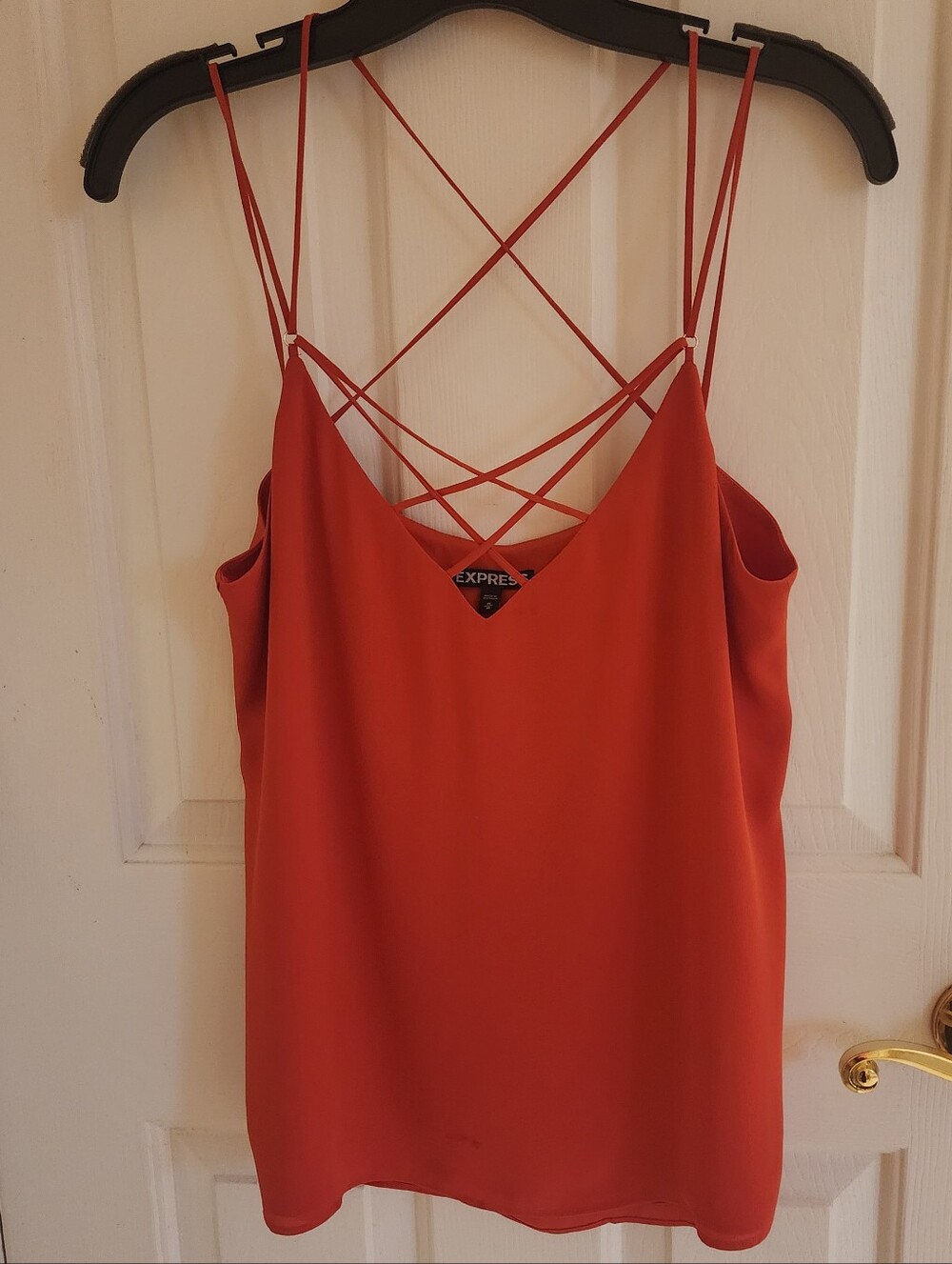 Express Orange Cross-Strap Top